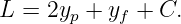 L = 2yp + yf + C.
