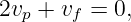 2vp + vf = 0,

