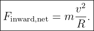 |------------------|
|              v2  |
|Finward,net = m ---.|
---------------R---
