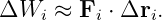 ΔWi  ≈ Fi ⋅ Δri.
