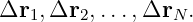 Δr1, Δr2, ...,ΔrN .

