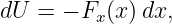 dU  = − Fx(x )dx,
