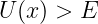 U (x ) > E
