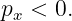 px < 0.
