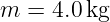 m  = 4.0 kg
