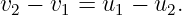 v2 − v1 = u1 − u2.
