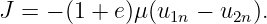 J = − (1 + e)μ(u1n − u2n).
