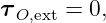 τ O,ext = 0,
