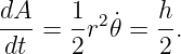 dA-   1-2 ˙   h-
dt =  2r 𝜃 =  2.
