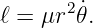 ℓ = μr2𝜃˙.
