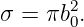      2
σ = πb0.
