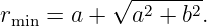 r   = a + √a2--+-b2.
 min

