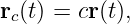 r (t) = cr(t),
 c
