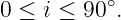           ∘
0 ≤ i ≤ 90 .
