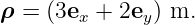 ρ =  (3e +  2e ) m.
        x     y
