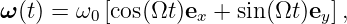 ω (t) = ω0 [cos(Ωt )ex + sin(Ωt )ey],
