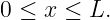 0 ≤ x ≤  L.
