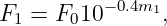 F1 =  F010− 0.4m1,
