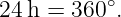24h =  360∘.
