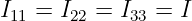 I11 = I22 = I33 = I
