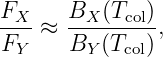 FX- ≈ BX--(Tcol),
FY    BY  (Tcol)
