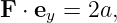 F ⋅ e = 2a,
    y
