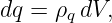 dq = ρ  dV,
       q
