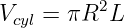 V   = πR2L
 cyl

