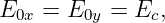 E0x = E0y =  Ec,
