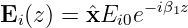 Ei(z) = ˆxEi0e− iβ1z
