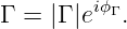 Γ = |Γ |eiϕΓ .
