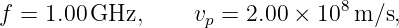 f =  1.00GHz,      vp = 2.00 × 108m/s,
