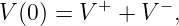          +     −
V (0) = V  +  V  ,
