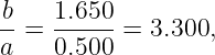 b-=  1.650-= 3.300,
a    0.500
                                                                                         
                                                                                         
