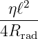  η ℓ2
4R----
   rad