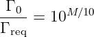 -Γ 0 = 10M ∕10
Γ req
