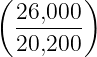 (       )
  26,000-
  20,200