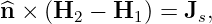 ^n ×  (H2 − H1 ) = Js,
