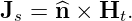 Js = n^×  Ht.
