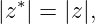 |z∗| = |z|,
