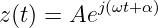 z(t) = Aej(ωt+ α)
