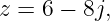 z = 6 − 8j,
