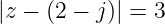 |z − (2 − j)| = 3
