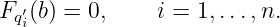 F ′(b) = 0,    i = 1,...,n.
  qi
