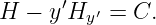 H  − y′Hy′ = C.
