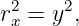  2    2
rx = y ,
