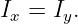 Ix = Iy.
