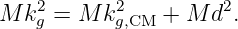 M  k2g = M k2g,CM + M d2.
