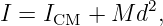               2
I = ICM + M  d ,
