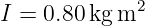 I = 0.80kg m2
